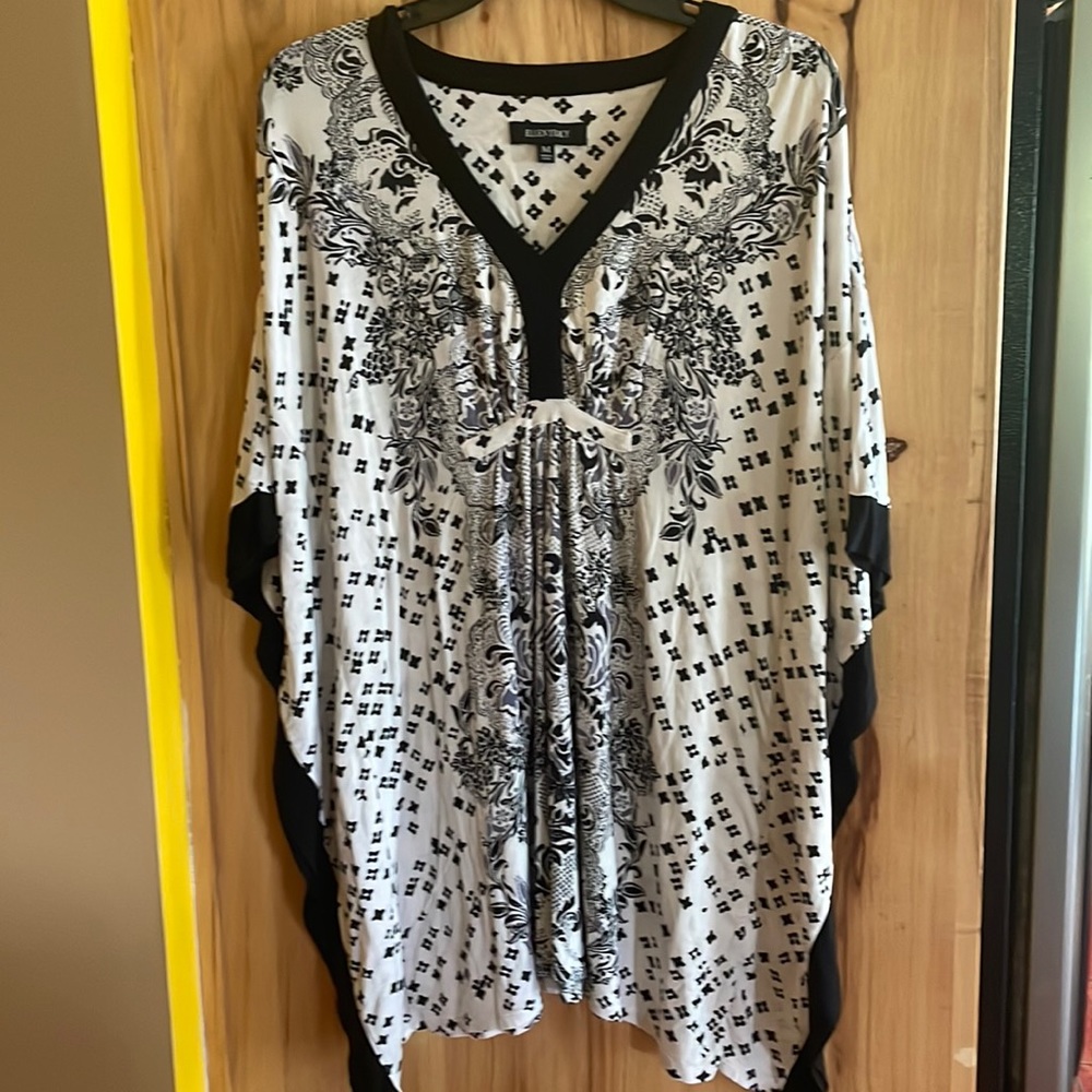 Ellen Tracy patterned tunic/swim coverup sz‎ medium
